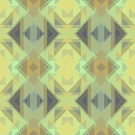 Framed Ethnic Pattern Lemon Yellow Print