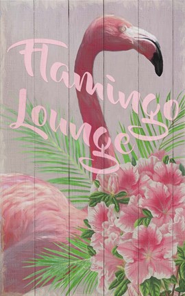 Framed Flamingo Lounge Print