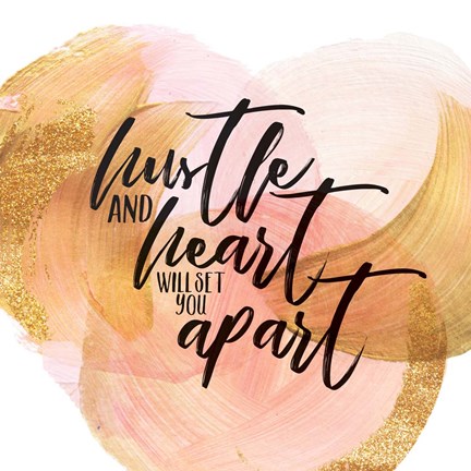 Framed Hustle and Heart Print