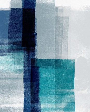 Framed Blue Abstract V Print