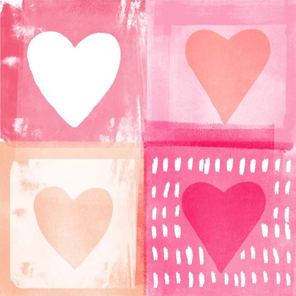 Framed Four Hearts Print