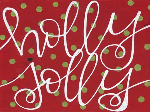 Framed Holly Jolly - Red Print