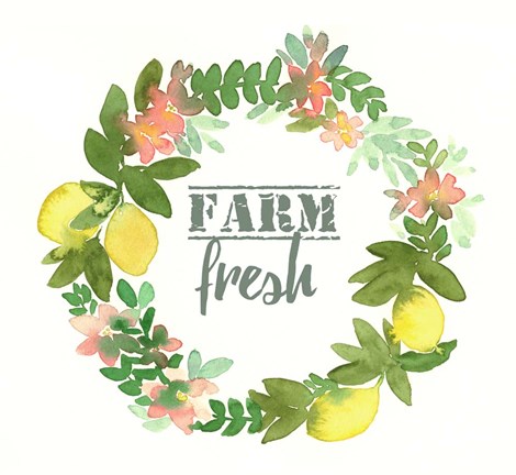Framed Farm Fresh Wreath Print