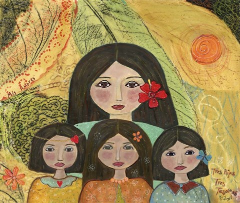 Framed Mother Of Three Girls Print