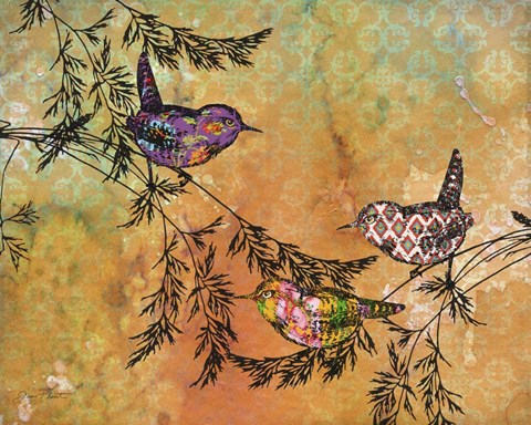 Framed Birds On Branches Print