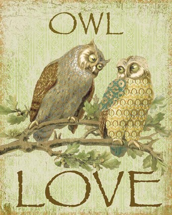 Framed Owl Love Print