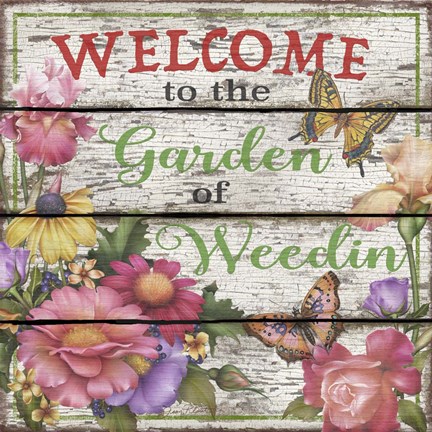 Framed Country Garden Sign - E Print