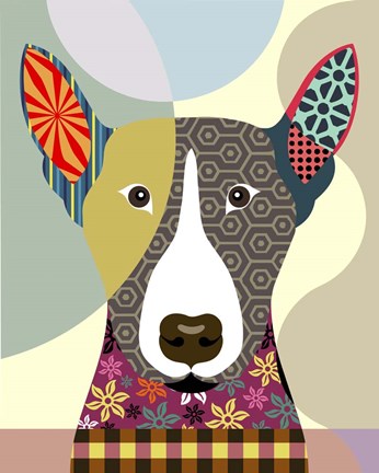 Framed Bull Terrier Dog Print