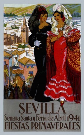 Framed Sevilla 1941 Print