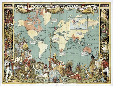 Framed British Empire In 1886 Print