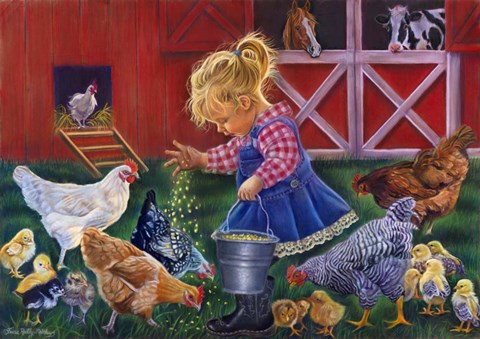 Framed Little Farm Girl Print