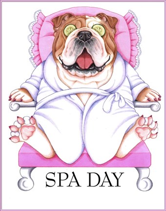 Framed Spa Bulldog Print