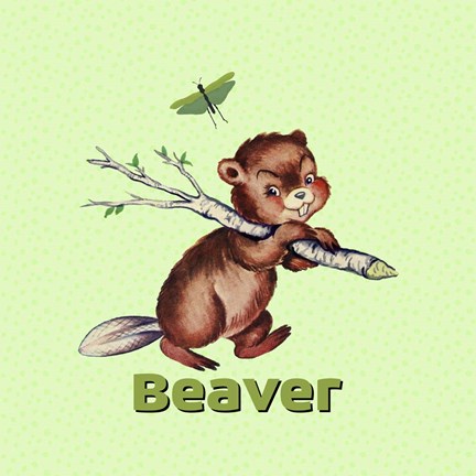 Framed Cute Baby Beaver Print