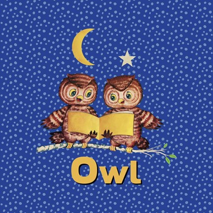 Framed Cute Baby Owls Print