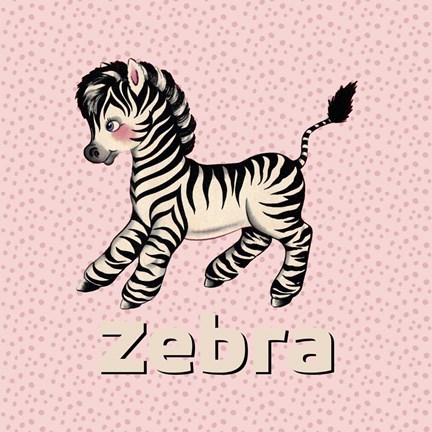Framed Cute Baby Zebra Print