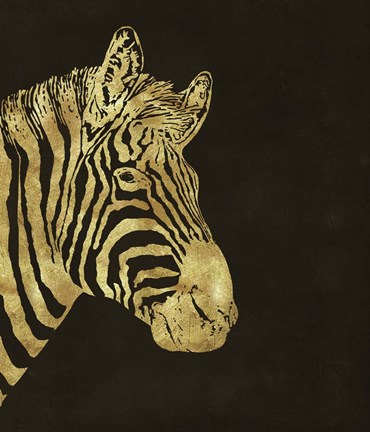 Framed Golden Zebra Print