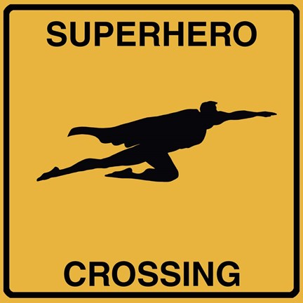 Framed Super Hero Crossing Print