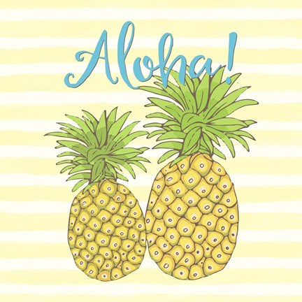 Framed Pineapple Aloha Print