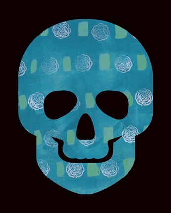 Framed Blue Skull Print