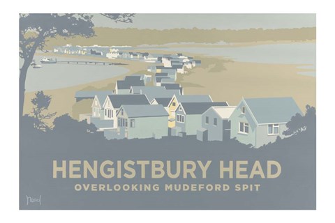 Framed Hengistbury Head Overlooking Mudeford Spit Print