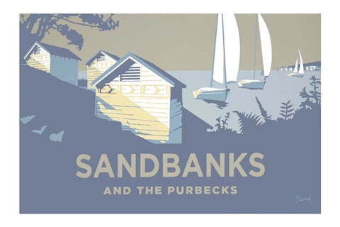 Framed Sandbanks And The Purbecks Landscape Print