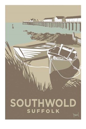 Framed Southwold Boats and Pier Print