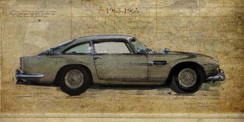 Framed No. 5 Aston Martin DB5 Print
