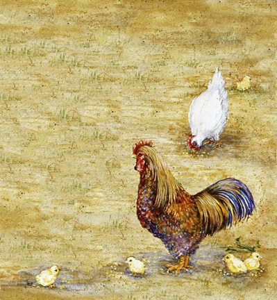 Framed Chicken Yard Print