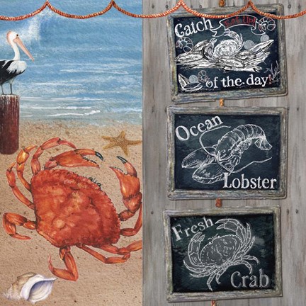 Framed Fresh Catch-Blackboards 2 Print