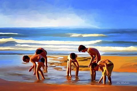 Framed Kids At The Beach? Print
