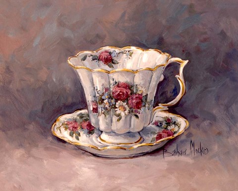 Framed Rose Nosegay Teacup Print