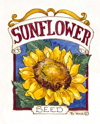 Framed Sunflower-Seed Packet Print