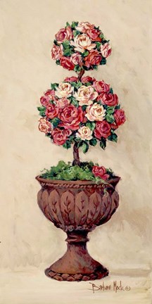 Framed Rose Topiary I Print