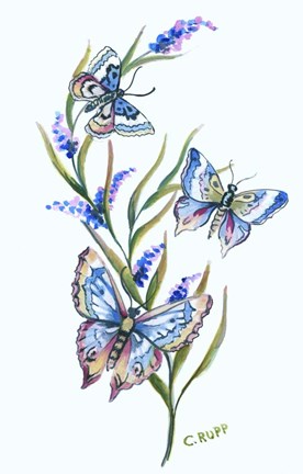 Framed Butterfly in Purple Print