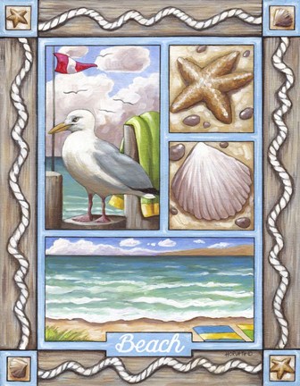 Framed Beach Seagull Print