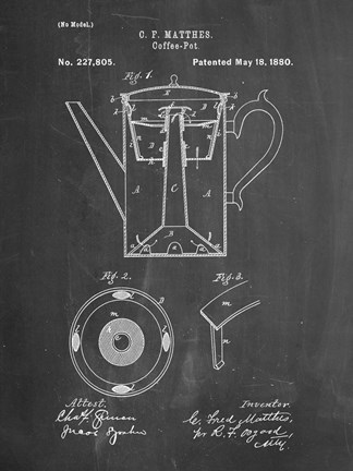 Framed Chalkboard Coffee Percolator 1880 Patent Art Print