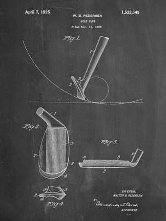 Framed Chalkboard Golf Wedge 1923 Patent Print