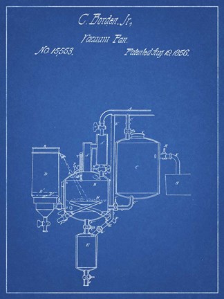 Framed Blueprint Pasteurized Milk Patent Print