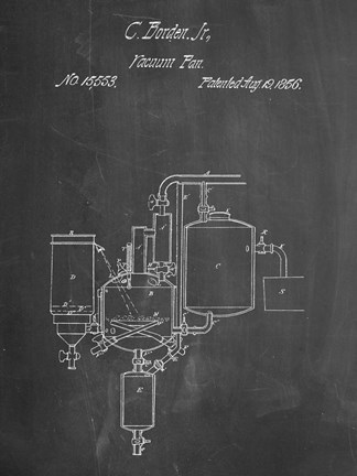 Framed Chalkboard Pasteurized Milk Patent Print