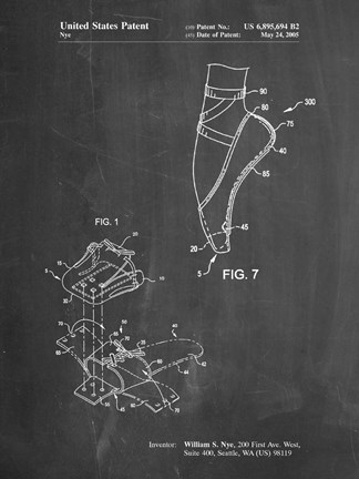 Framed Chalkboard Ballet Shoe Patent Print