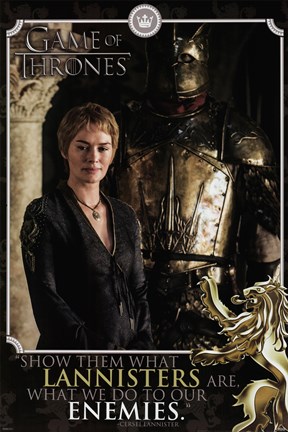 Framed Game of Thrones - Cersei-Enemies Quote Print