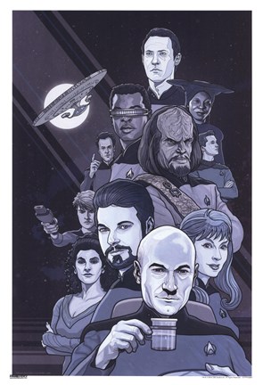 Framed Star Trek - TNG - Black/White Print