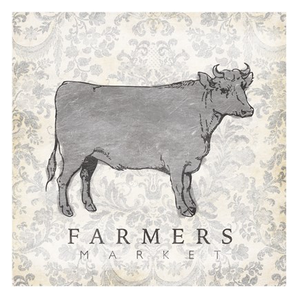 Framed Cow Farmer Print
