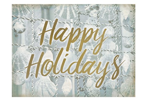 Framed Happy Holidays Shells Print