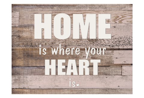 Framed HOME is where the HEART Print