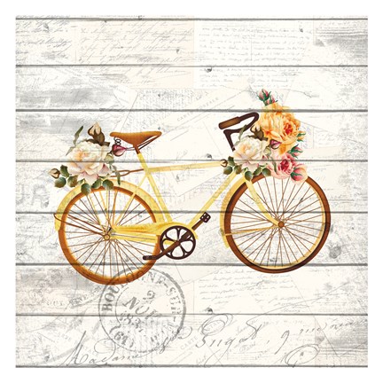 Framed Carte Postal Bike 2 Print