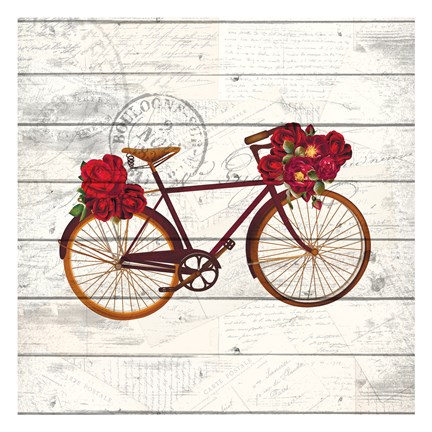 Framed Carte Postal Bike 3 Print