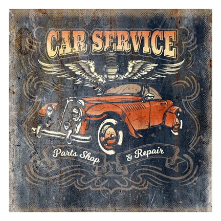Framed Car Service Print