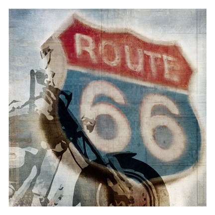 Framed Route 66 Riding Print
