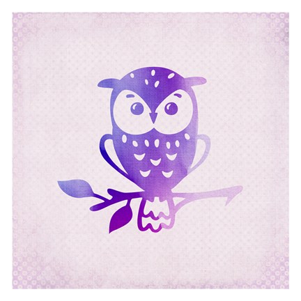 Framed Purple Pink Owl 1 Print